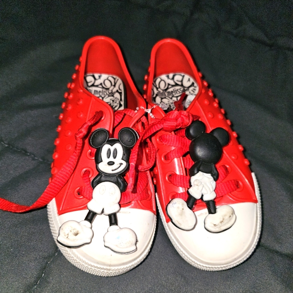 mini melissa Kids Mini Polibolha + Disney Sneaker Mickey Size 10 Red Black White